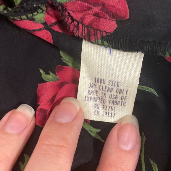 Betsey Johnson Floral Rose Silk Slip Dress P/M - Picture 8 of 8